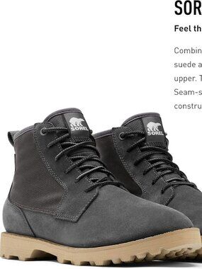 Sorel men's OTM Caribou Chukka Boots 8 grey suede ankle